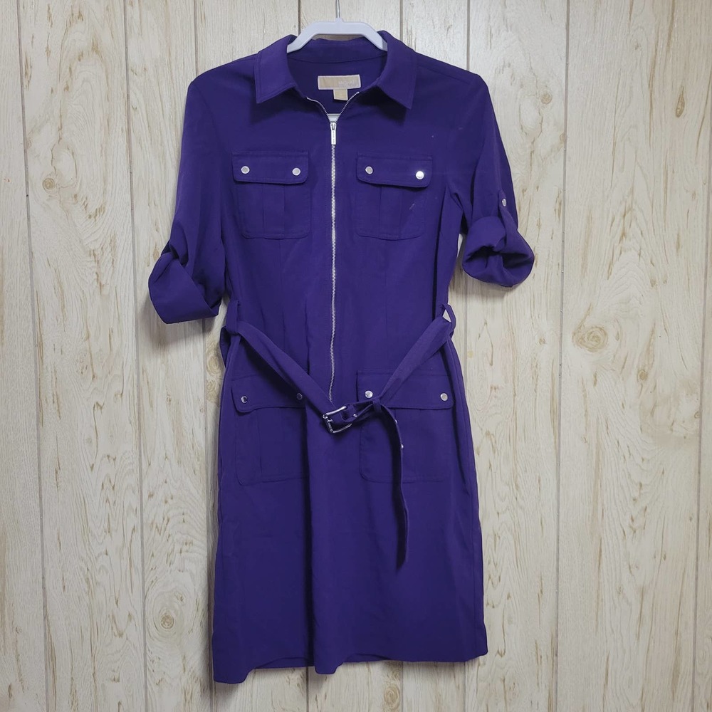MICHAEL MICHAEL KORS Purple Half Zip Dress M